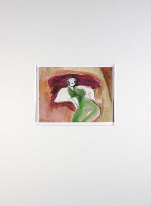 Luis Filcer - Aquarel en krijttekening, Danseres kopen? Bied vanaf 1!