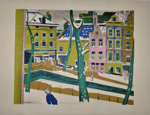 Jan Wiegers - Stadsgezicht Achterburgwal kopen? Bied vanaf 125!