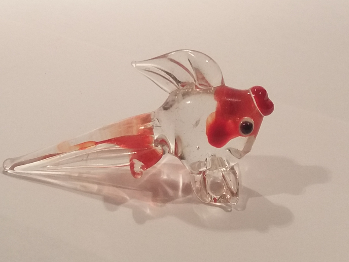 Niet of onleesbaar gesigneerd - murano Goudvisje of shubunkin verkocht voor € 1!