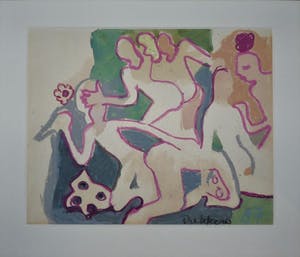 Ed Dukkers - Fantasievoorstelling met diverse figuren. kopen? Bied vanaf 95!