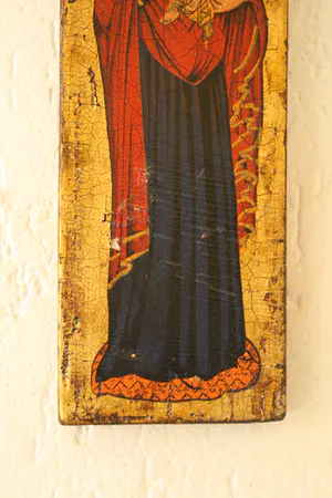 Niet of onleesbaar gesigneerd - Antiek Houten Icoon Our Lady of Mercy (1350) kopen? Bied vanaf 1!