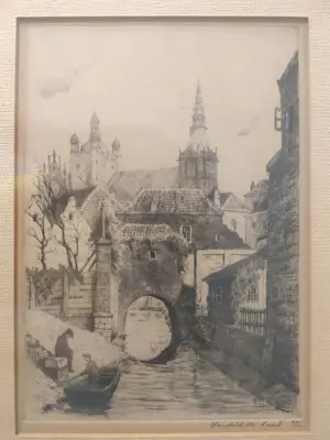 Hendrik de Laat - De Sint-Janskathedraal en de Sint-Jacobskerk in 's-Hertogenbosch (2 etsen) kopen? Bied vanaf 75!