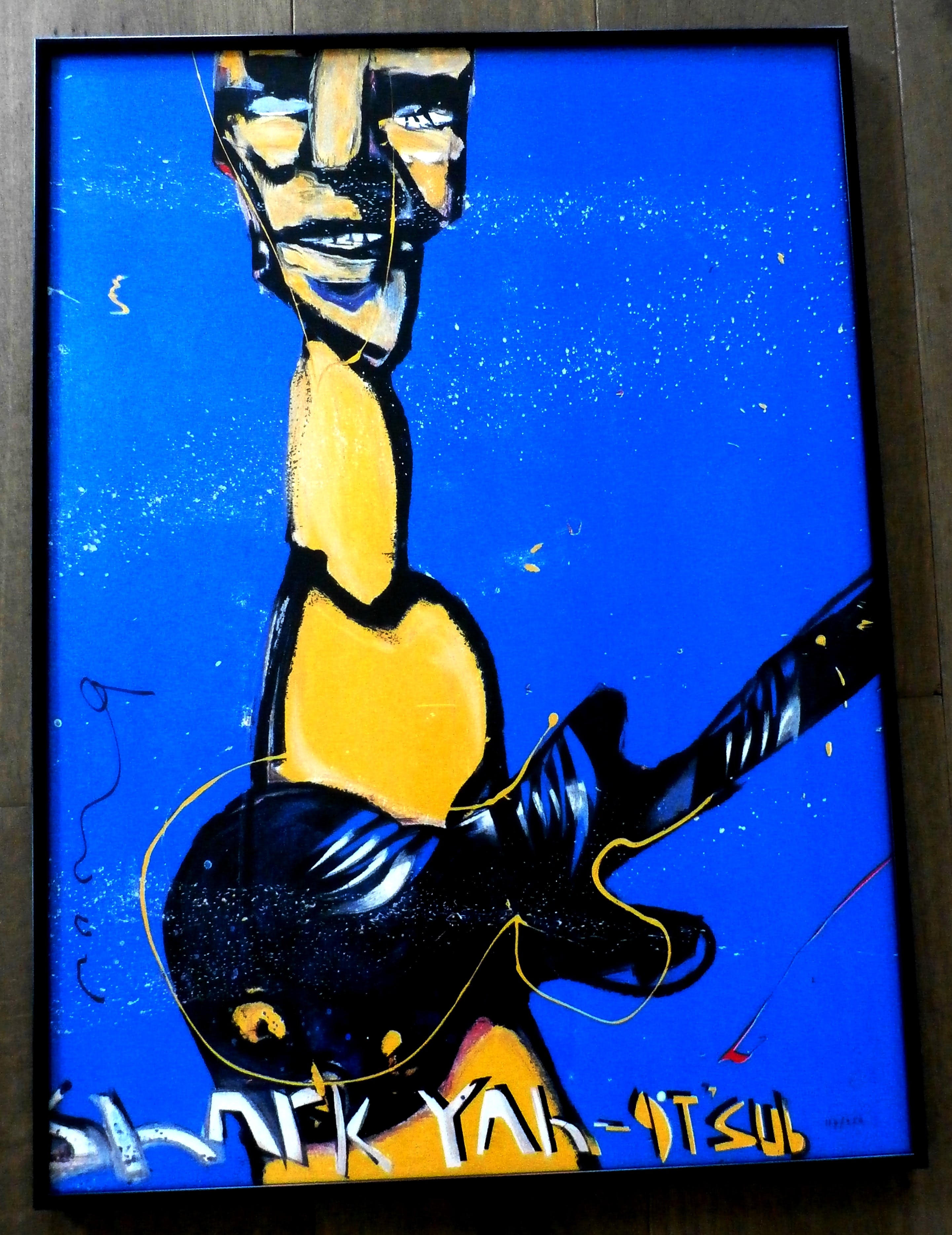 Herman Brood - ingelijste zeefdruk: de basgitarist kopen? Bied vanaf 299!