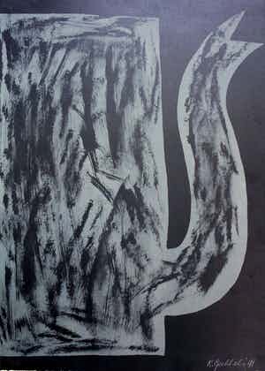 Klaas Gubbels - grote zeefdruk ‘Kan op zwart’ - 1991 - oplage 30 ex. verkocht voor € 385!