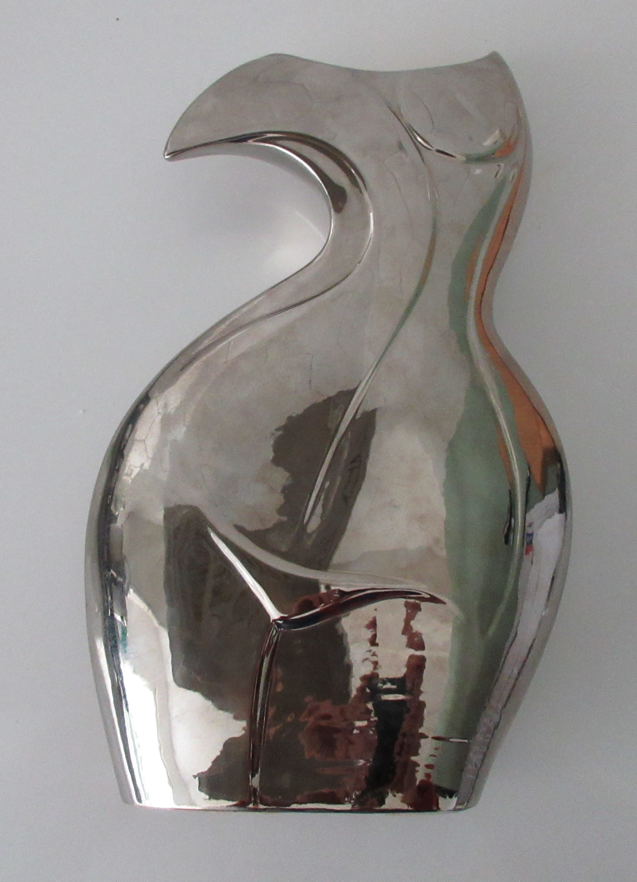 Niet of onleesbaar gesigneerd - Gestileerde platina porseleinen plastiek van een vogel kopen? Bied vanaf 1!