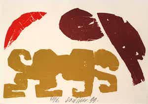 Carel Visser - Houtsnede 1999 verkocht voor € 195!