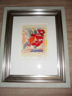 Kees Salentijn - Zeefdruk, Vogel II - Zeer mooi ingelijst verkocht voor € 60!