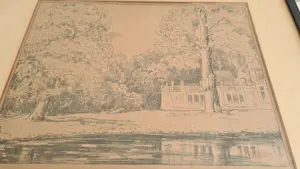 Simon Moulijn - Simon Moulijn – Boslandschap met water en huis ets , gesigneerd kopen? Bied vanaf 50!