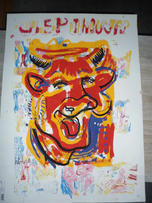 Peter Klashorst - Zeefdruk, Koe kopen? Bied vanaf 35!