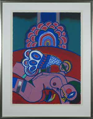 Corneille - Zeefdruk, Séduction - Ingelijst (Groot) verkocht voor € 450!