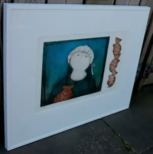 Buy Gerda Smit - Ingelijste litho: 'Vrouw met poezen'? Bid from 195!