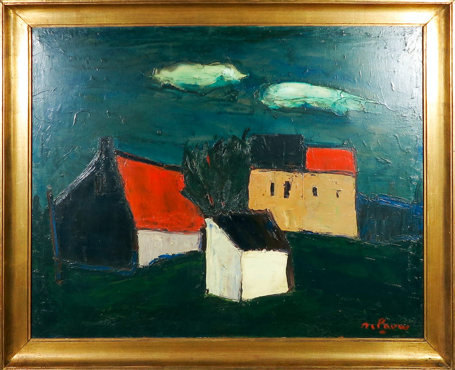 Gabriel De Pauw - Olieverf op doek, Landschap - Ingelijst (Groot) kopen? Bied vanaf 150!