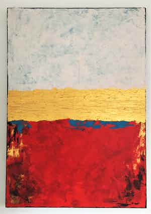 John Foppen - Symphony - In - WH. - Red - Gold ........ # K06 . XL. GROOT. verkocht voor € 179!