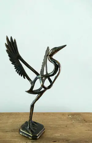 Brons (Onbekend) - opstijgende reiger, brons, abstract kopen? Bied vanaf 69!