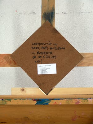 Gerard Boersma - Compositie Met Rood, Geel En Blauw (Vrouw kijkend naar Piet Mondriaan) kopen? Bied vanaf 75!