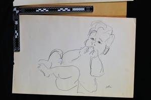 Jan van der Zee - 6 houtskoolschetsen van een zuigeling - 1955 kopen? Bied vanaf 45!