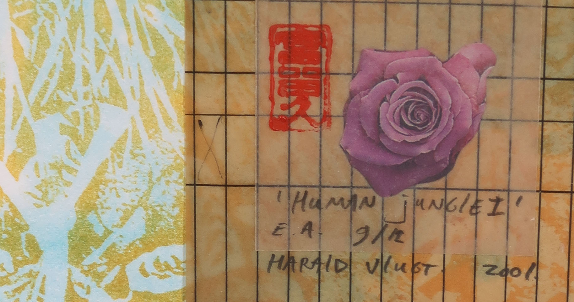 Harald Vlugt - Zeefdruk en collage, Human Jungle I - Ingelijst (Groot) kopen? Bied vanaf 40!