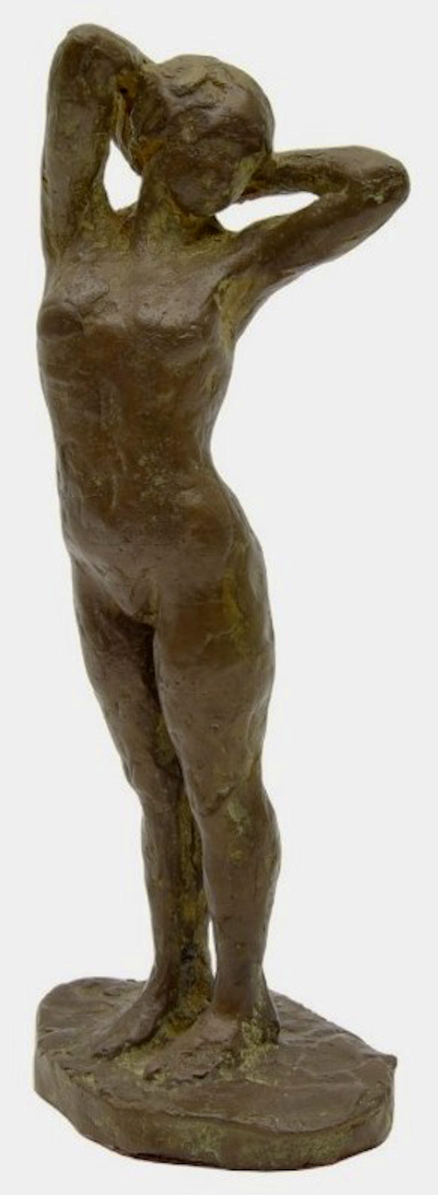 Flory Italianer - Gepatineerd bronzen beeld sculptuur: Staand naakt verkocht voor € 799!