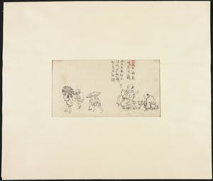 Niet of onleesbaar gesigneerd - Penseeltekening in inkt, Japanse figuren kopen? Bied vanaf 1!