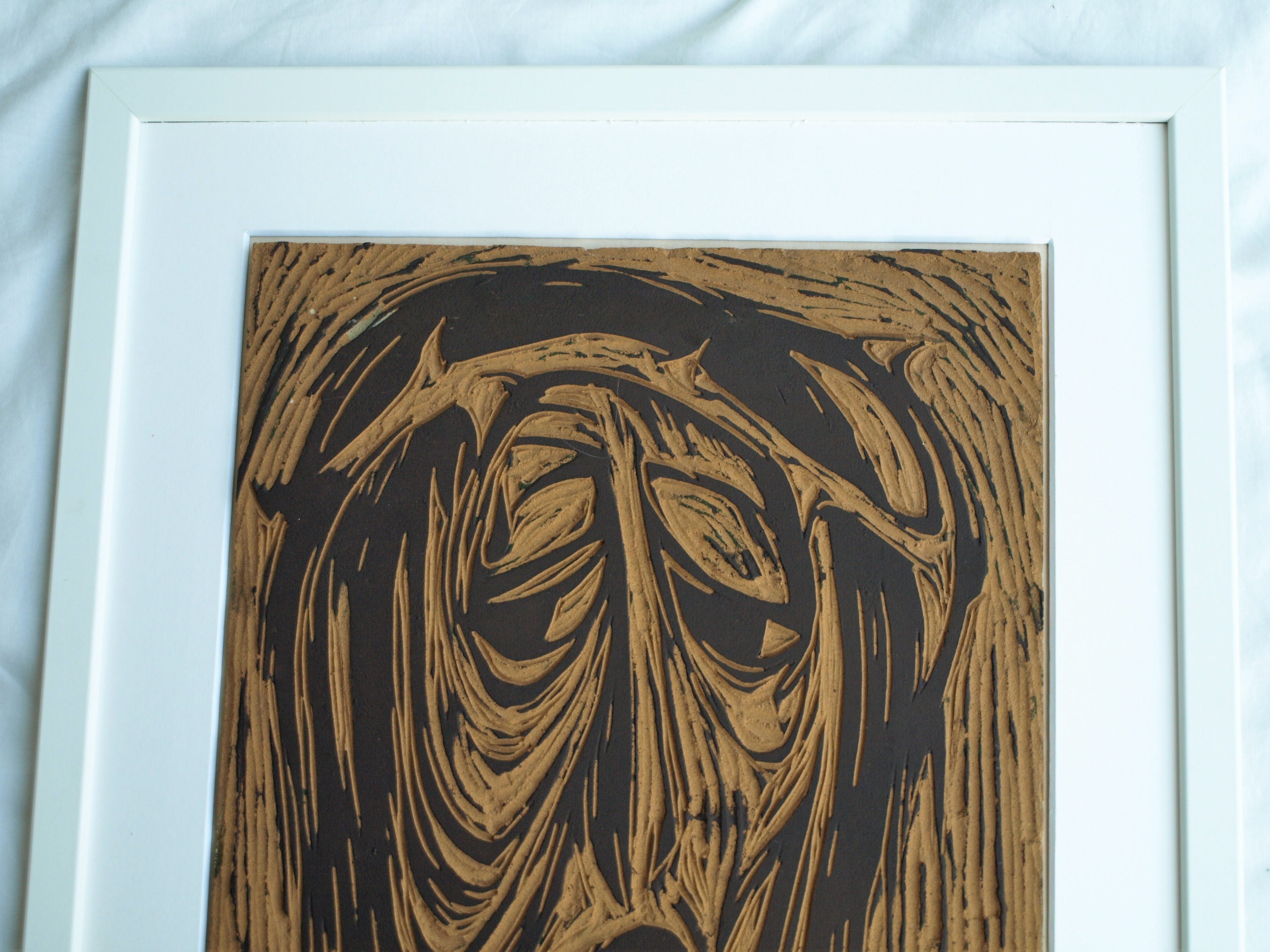 Klaas Pijlman - Originele linoplaat + afdruk , Jezus, man van smarten - ingelijst – 1965 kopen? Bied vanaf 75!