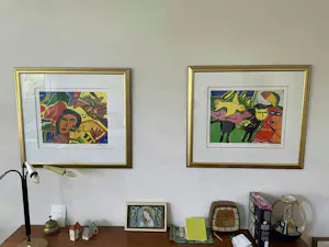 Corneille - Zeefdruk EAIX/XL - Vrouw met vogel - Ingelijst kopen? Bied vanaf 200!