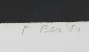 Peter Bes - Ets en aquatint, Twee mannen kopen? Bied vanaf 50!