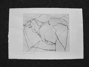 Hans Abbing - Grote en karakteristieke - kleine oplage (3/30) ETS "liggend vrouwelijk naakt" kopen? Bied vanaf 1!