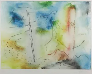 Ad Arma - Ets, Bewogen zuil - Ingelijst kopen? Bied vanaf 100!