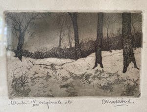 Cor van der Woerd - Ets Winter landschap kopen? Bied vanaf 1!