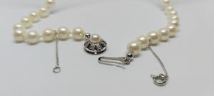 Vintage glasparel collier met zilver slotje 81cm kopen? Bied vanaf 35!