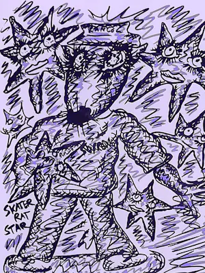 Bjarne Melgaard - Skater Rat White – handsigniert + nummeriert kopen? Bied vanaf 220!