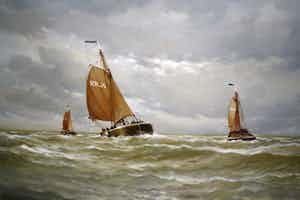 Franciscus Leonardus Corsius - scheveningse vissersvloot op zee verkocht voor € 350!