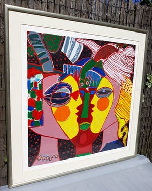 Corneille - Visages, zeefdruk (mooi ingelijst, groot) kopen? Bied vanaf 550!