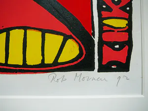 Rob Morren - Totempalen -linosnede 1992- kopen? Bied vanaf 20!