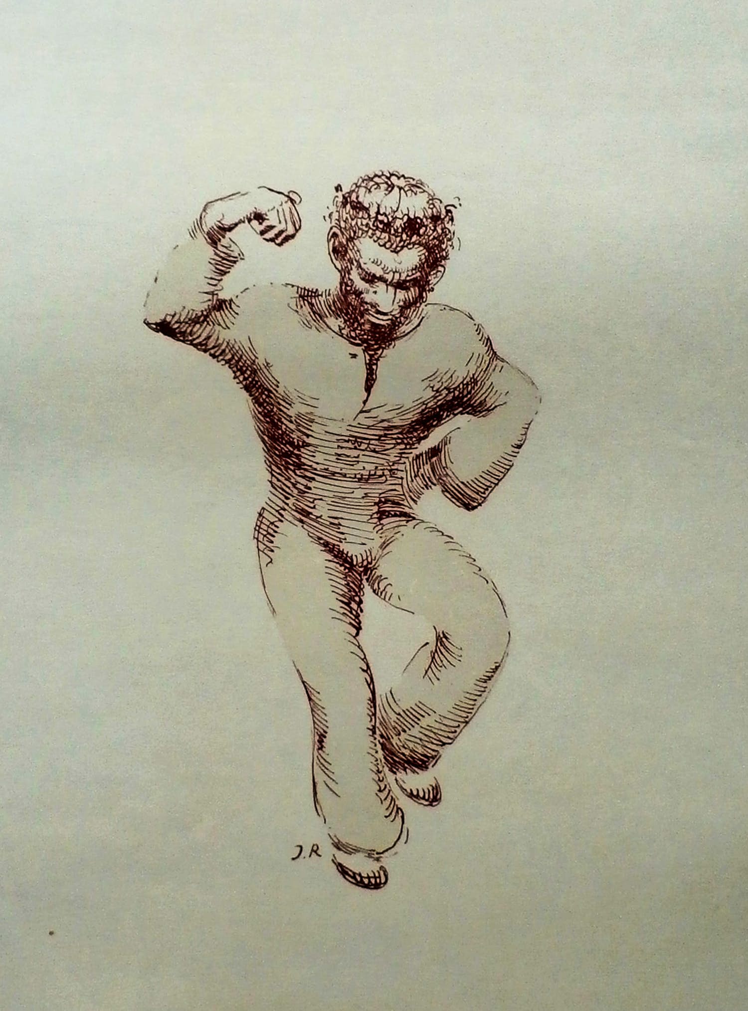 John Raedecker - Litho: Dansende man verkocht voor € 20!