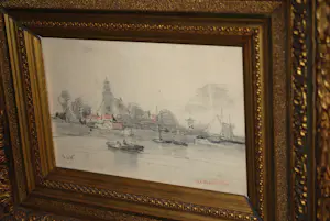 Salomon Leonardus Verveer - Gezicht op Lekkerkerk - tekening, rond 1850 kopen? Bied vanaf 195!