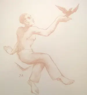 John Raedecker - 2 stuks ingelijste litho’s – man met vogel en balletdanseres kaufen? Bieten Sie von 69!