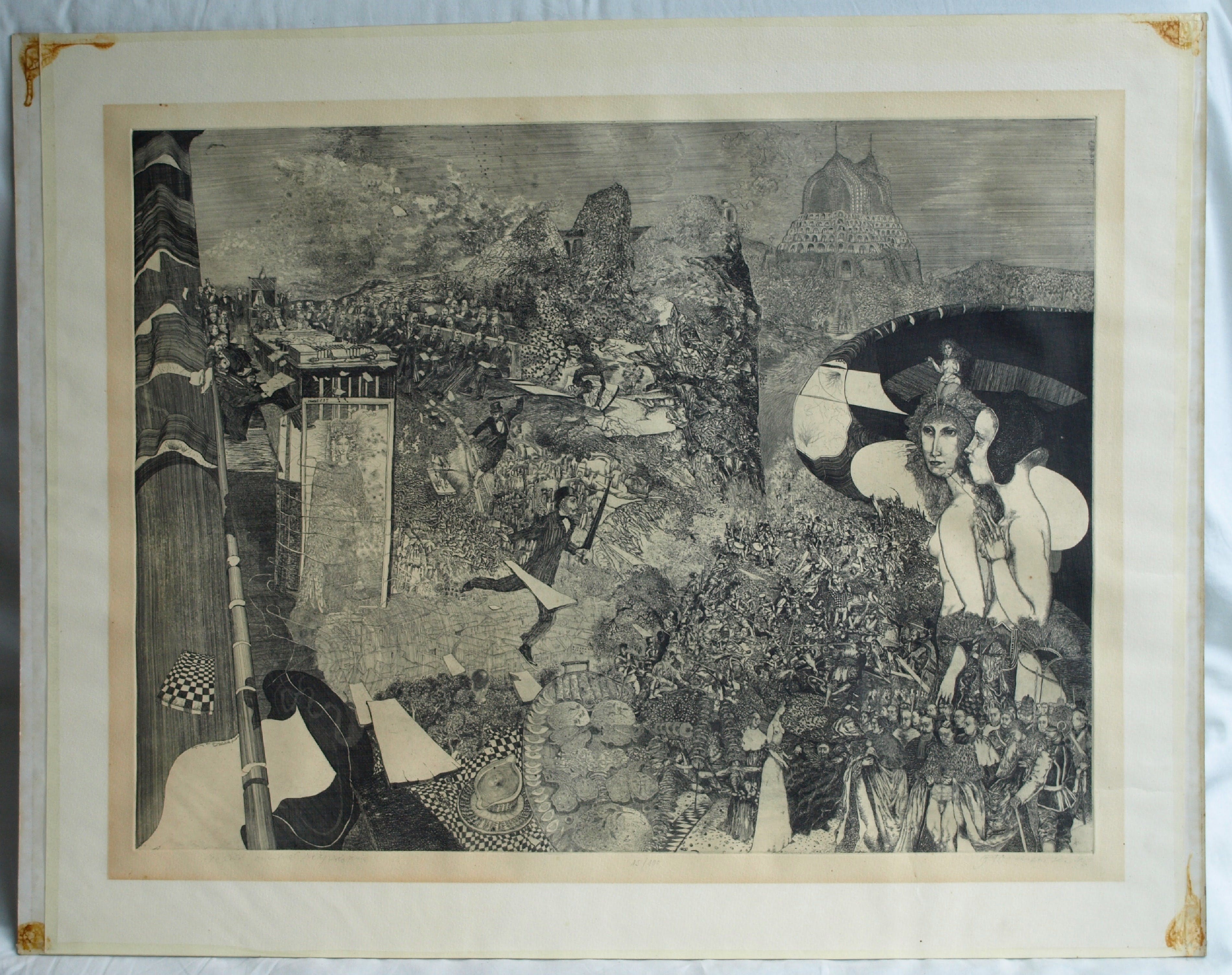 Karol Ondreicka - GROTE ets, “Opstand” – gesigneerd – 1976 – oplage 15 / 100 kopen? Bied vanaf 40!