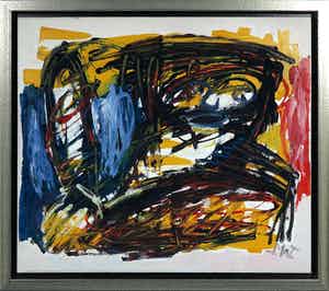 Martin van Wordragen - Olieverf op doek, Agressie - Ingelijst verkocht voor € 250!