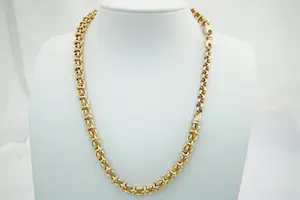 31 - Sierlijk, zo goed als nieuw 14 krt geel gouden Fantasie collier - 51cm lang kopen? Bied vanaf 1560!