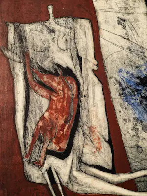 Hannes Postma - Grote - 1962- handgekleurde Ets "rood kind" - zeer kleine oplage (12 stuks) kopen? Bied vanaf 59!