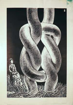 Shinkichi Tajiri - Zeefdruk, Fuyo Kikura verkocht voor € 80!