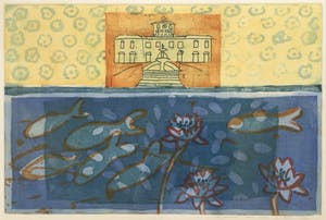 Lukie de Bree - set van 2 grote kleuren etsen | in kostbare lijsten kopen? Bied vanaf 135!