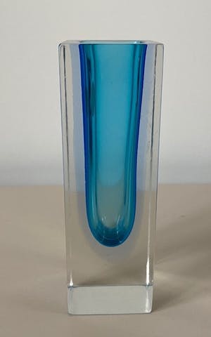 Flavio Poli - Vintage Lichtblauwe Mandruzzato glazen vaas kopen? Bied vanaf 50!