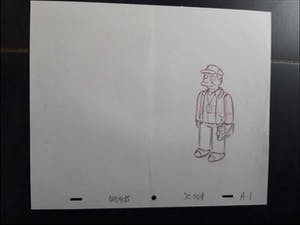 Matt Groening - originele productie tekening, The Simpsons, personage kopen? Bied vanaf 1!