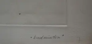 Aat Verhoog - Grote kleuren lithografie - 'Badminton' - kleine oplage (40) - potlodgesigneerd kopen? Bied vanaf 39!