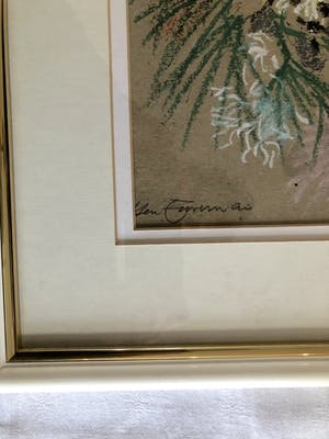 Hen Euverman - Stilleven fleurig boeket - Krijttekening, Ingelijst kopen? Bied vanaf 85!