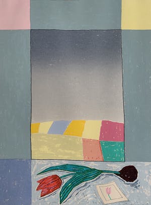 Harrie Gerritz - kleurenzeefdruk - 'Rode tulp' - 1987 (Kleine oplage) kopen? Bied vanaf 75!