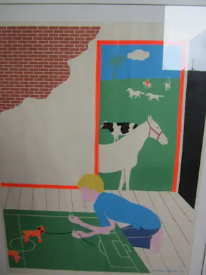 Harrie Gerritz - spelende kind met paard en koe kopen? Bied vanaf 50!