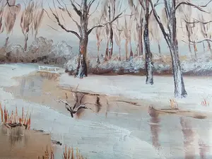 Niet of onleesbaar gesigneerd - Winterzicht aan rivier kopen? Bied vanaf 1!